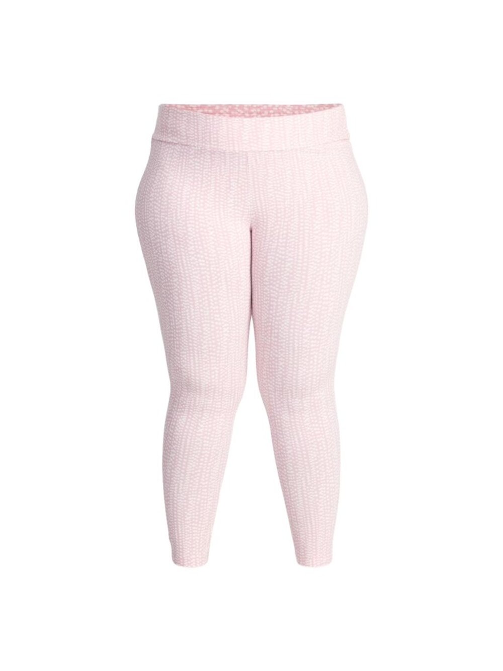 Terra & Sky Women Plus High Waist Ankle Length Leggings Polka Dots Pink Size 4X